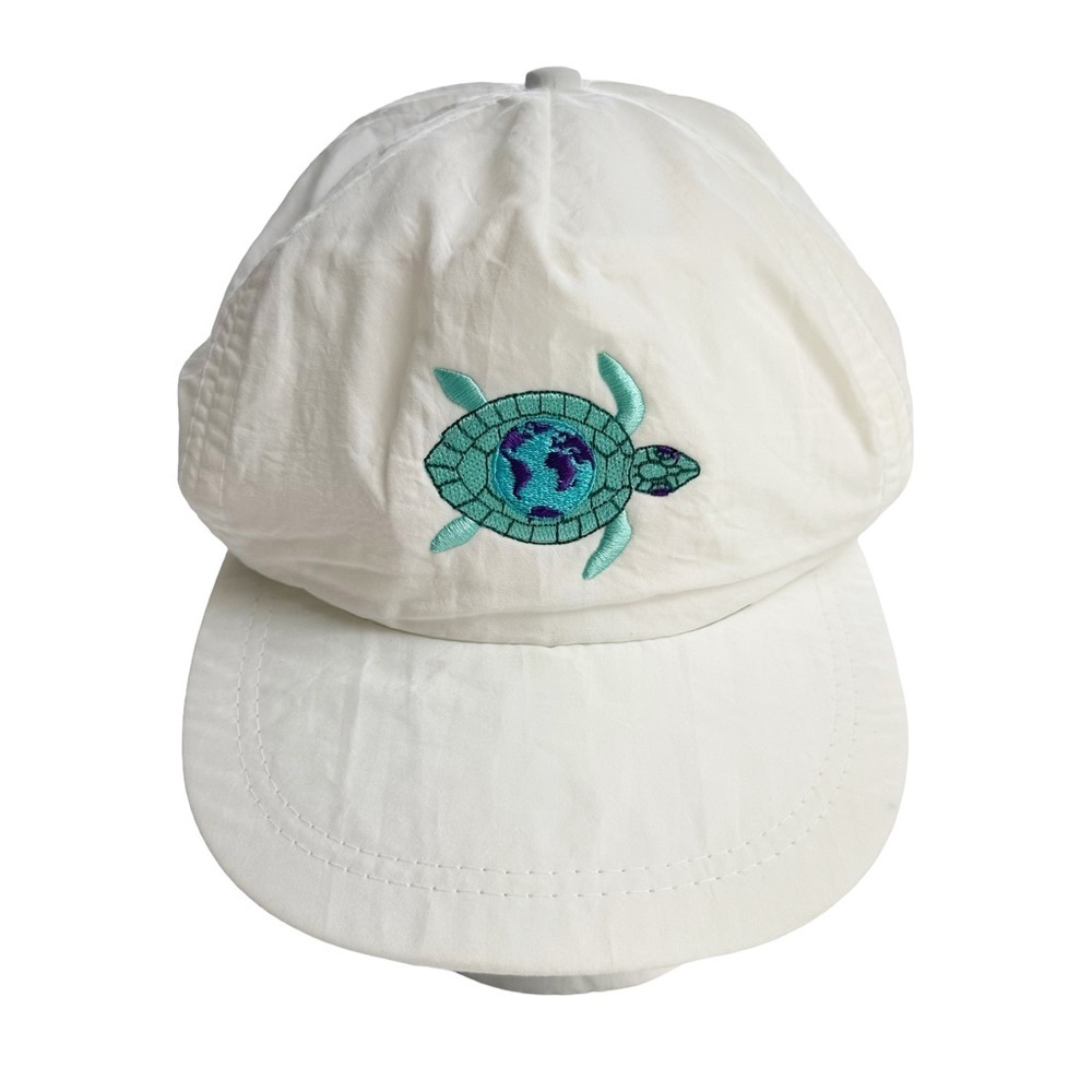 Vintage Imperial Headwear White Embroidered Turtle Adjustable Strap Hat Cap‎